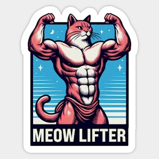 meow lifter - gym cat Sticker